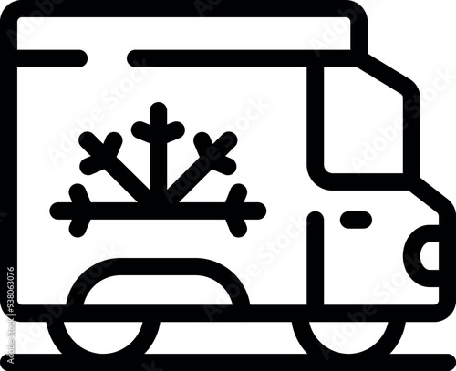 Refrigerated truck transporting frozen goods, ensuring freshness and quality throughout the cold chain