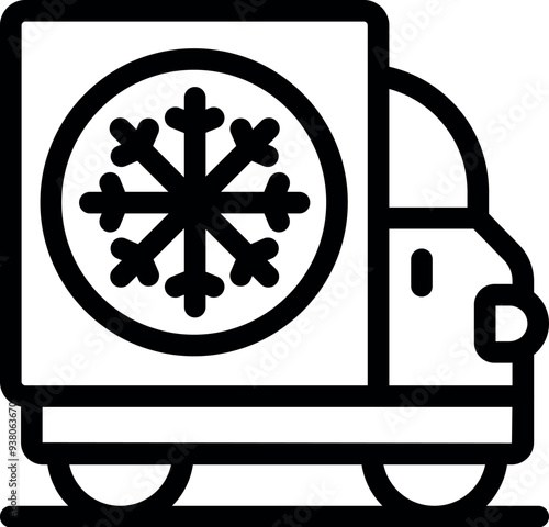 Refrigerated truck transporting frozen products, ensuring freshness and quality