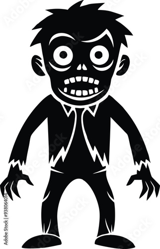 zombie silhouette illustration black and white