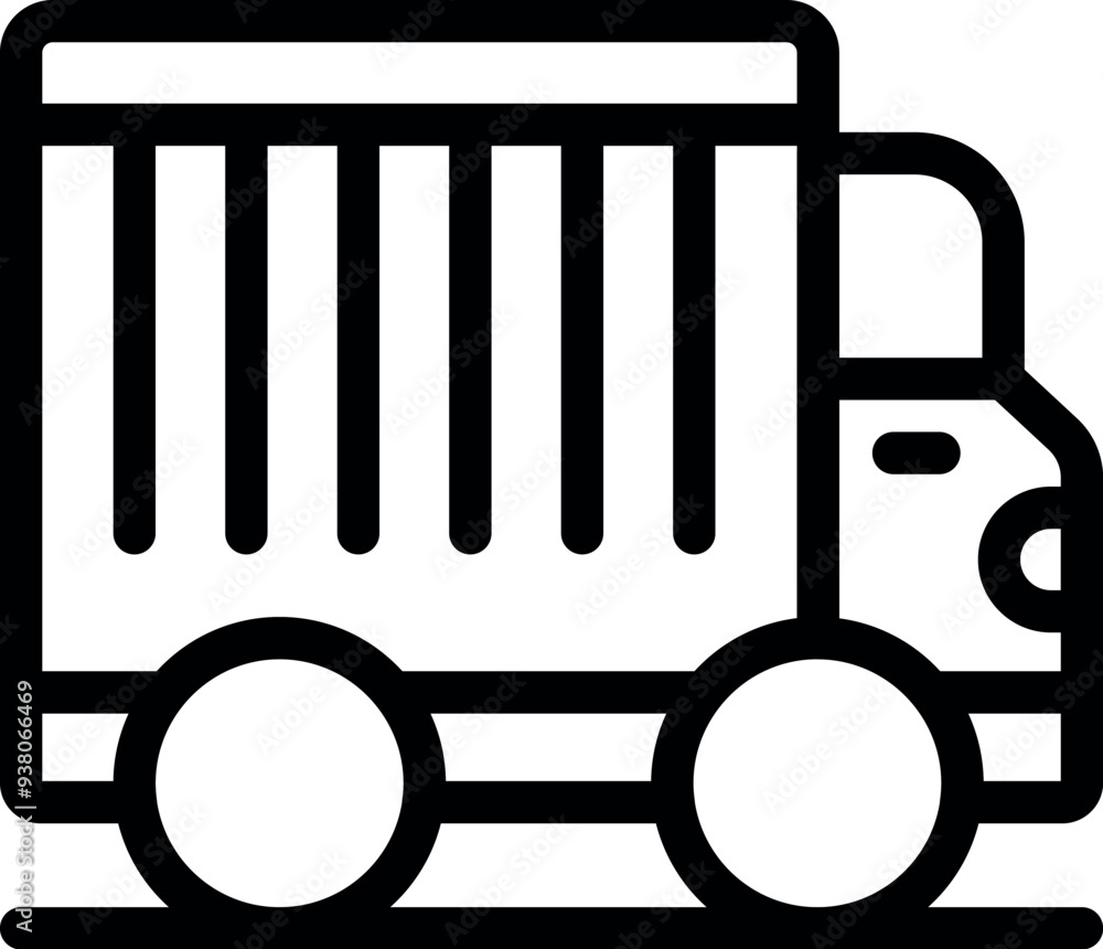 Simple line icon of a delivery truck, perfect for representing shipping, logistics, and transportation concepts Simple line icon of a delivery truck, perfect for representing shipping, logistics, and transportation concepts