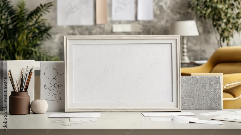 Obraz premium A frame mockup in an interior design studio