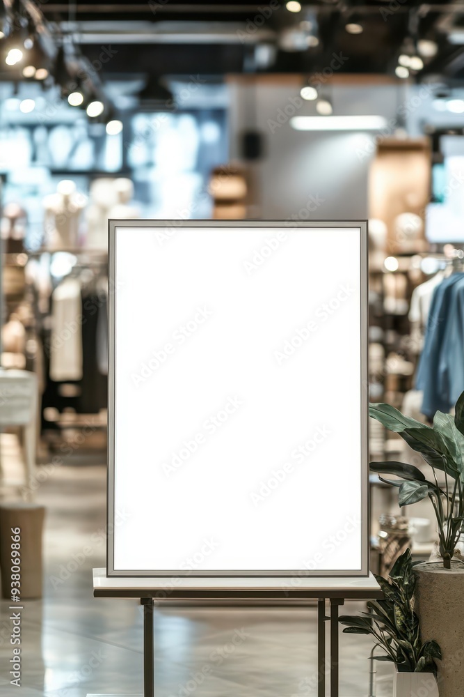 A frame mockup in a trendy retail store A frame mockup in a trendy retail store