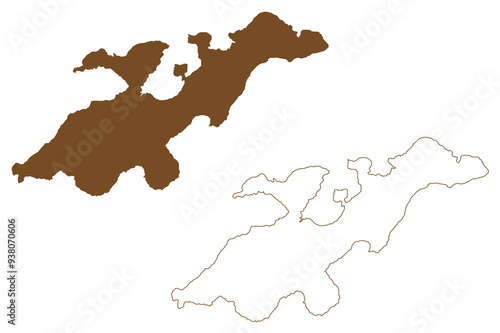 Lembata island (Republic of Indonesia, Lesser Sunda Islands) map vector illustration, scribble sketch Lomblen map