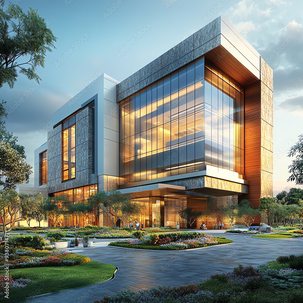 Fototapeta premium A contemporary 3story hospital