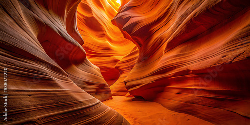 a picture of a canyon with the sun shining through the canyons photo