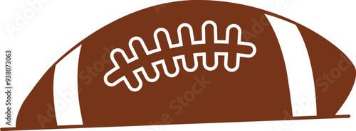 Football clip art design on plain white transparent isolated background for card, shirt, hoodie, sweatshirt, apparel, card, tag, mug, icon, poster or badge, tailgates and touchdowns