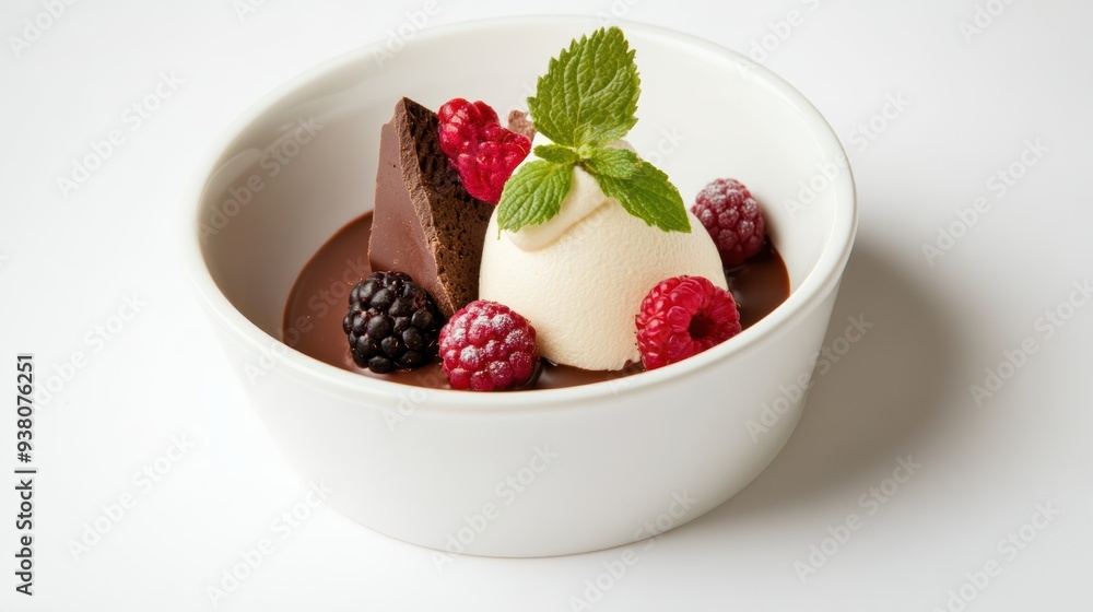 An elegant dessert made with dark chocolate and berries, representing the luxurious side of ethical and nutritious indulgence An elegant dessert made with dark chocolate and berries, representing the luxurious side of ethical and nutritious indulgence