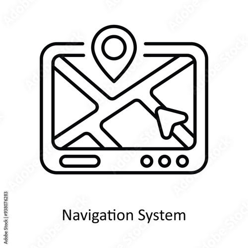 Navigation Systemb solid icon style illustration. EPS 10 File