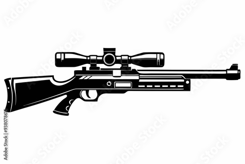 Hunting gun silhouette vector illustration