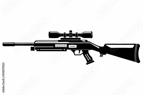 Hunting gun silhouette vector illustration