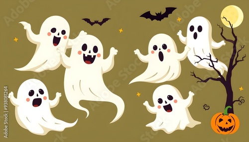 Halloween Ghosts and Spooky Decorations