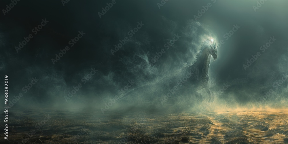 Mythical Creature Emerging from the Mist Mythical Creature Emerging from the Mist