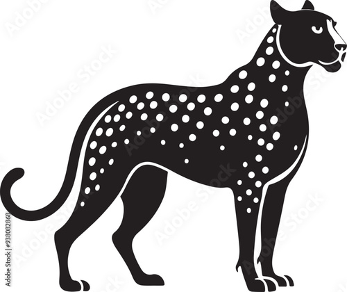 Photography leopards vector and black leopard silhouettes