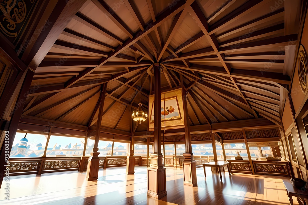 Joglo is a typical Javanese building or house style with a roof that resembles a trapezoid, pyramid, with a wide front porch and a central room without partitions (usually used as a living room) Joglo is a typical Javanese building or house style with a roof that resembles a trapezoid, pyramid, with a wide front porch and a central room without partitions (usually used as a living room)
