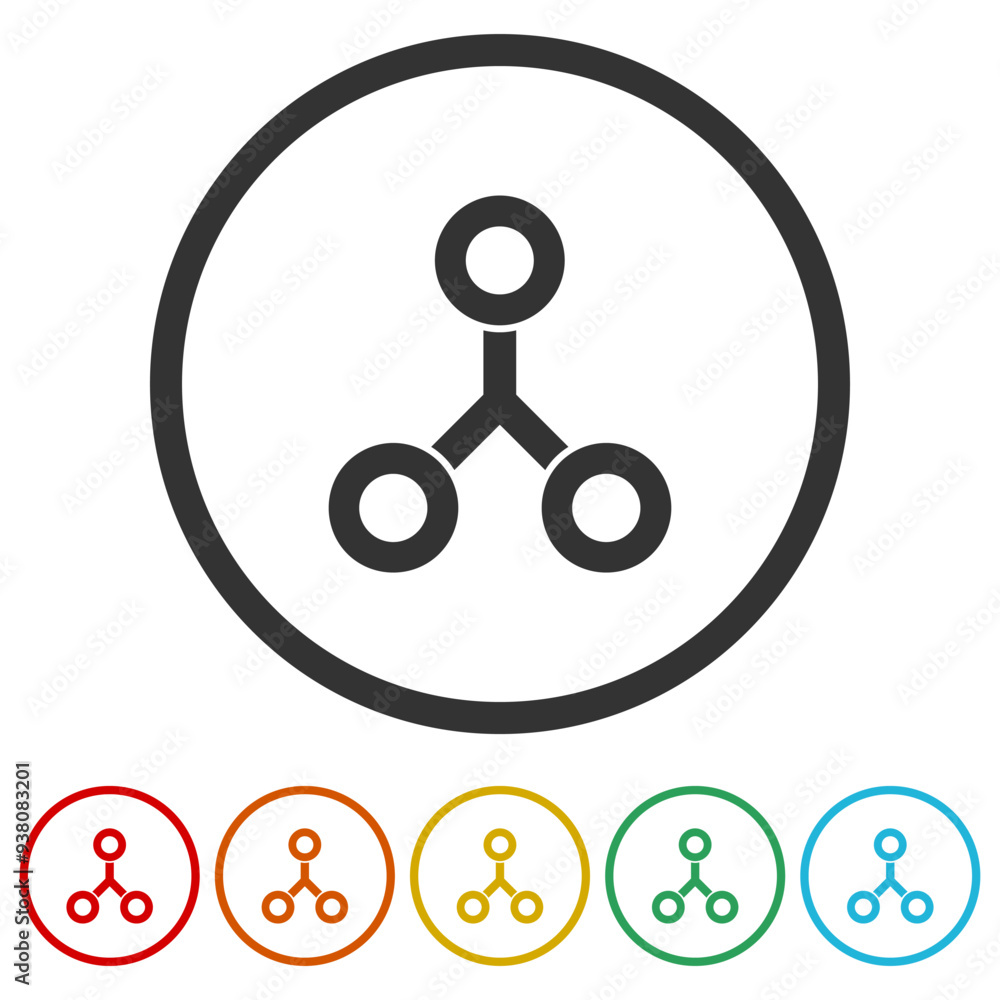 Share icon logo. Set icons in color circle buttons Share icon logo. Set icons in color circle buttons