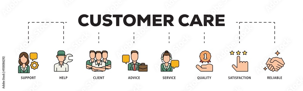 Customer care icon infographic illustration concept with icon of help, client, advice, chat, service, reliability, quality, and satisfaction icon png and easy to edit Customer care icon infographic illustration concept with icon of help, client, advice, chat, service, reliability, quality, and satisfaction icon png and easy to edit