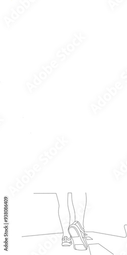Leg running backview lineart design vector 