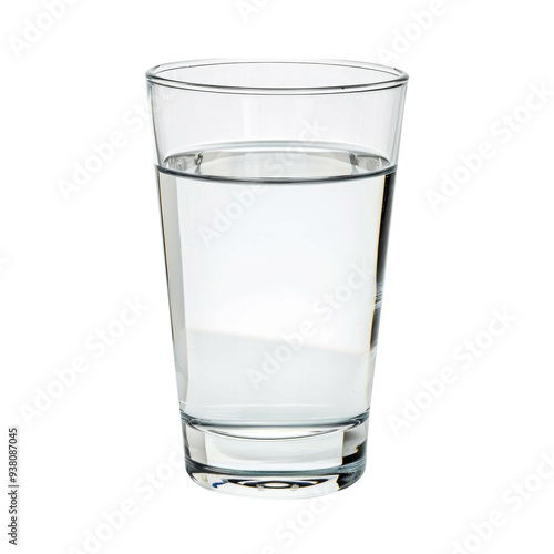 Water glass white background photo