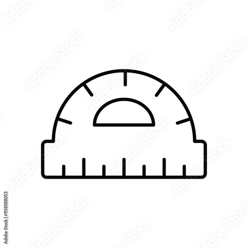 protactor line icon with white background vector stock illustration photo