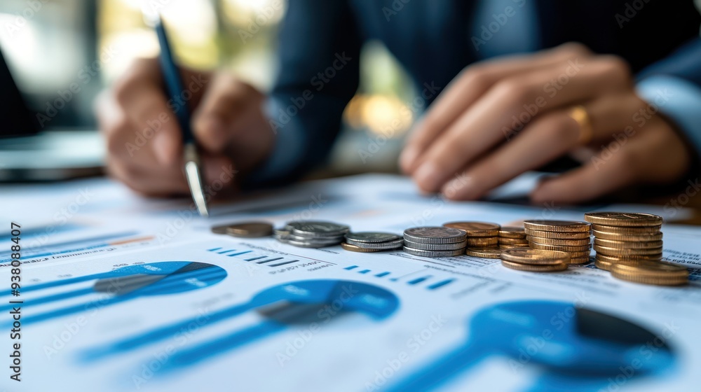 Obraz premium nalysis finance grow graph and market investment. Financial business plan