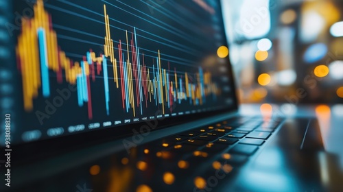 Analysis finance grow graph and market investment. Financial business plan