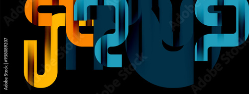 Lines, abstract letter style design background. Geometric vector Illustration For Wallpaper, Banner, Background, Card, Book Illustration, landing page