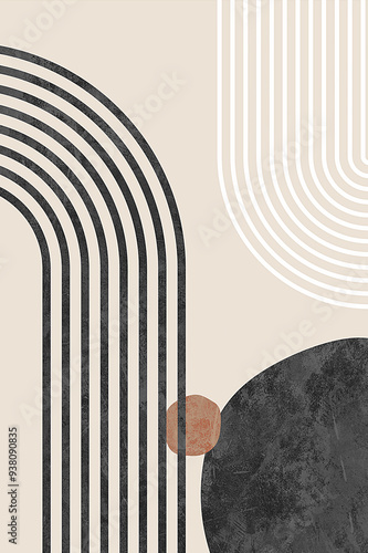 A series of modern, stylish printable posters. Abstraction in Boho style