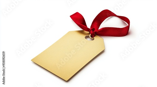 Red Ribbon and Gold Bow Perfect for Holiday Gifts