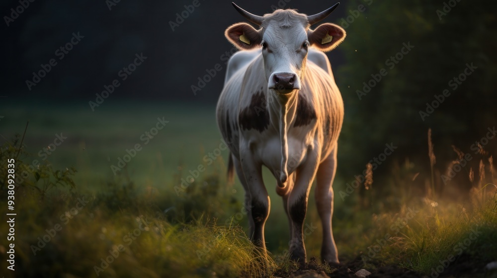 Fotografie Cow in a Sunny Meadow