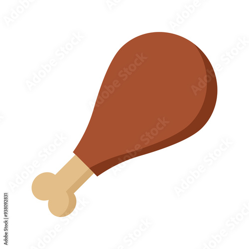 Chicken leg icon isolate on transparent background.