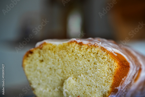 Close-up of a homemade lemon cake