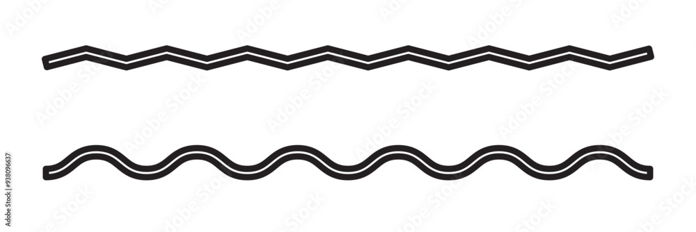 wavy zigzag pattern line illustration set on a white background, abstract vectors wavy zigzag pattern line illustration set on a white background, abstract vectors