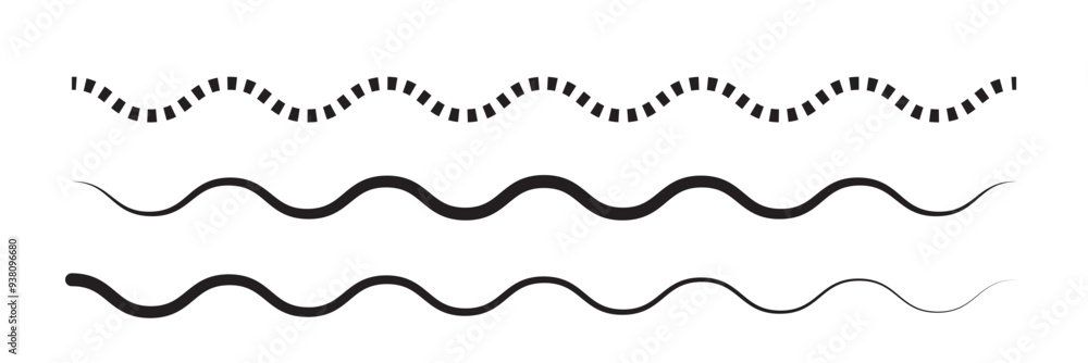 wavy zigzag pattern line illustration set on a white background, abstract vectors wavy zigzag pattern line illustration set on a white background, abstract vectors