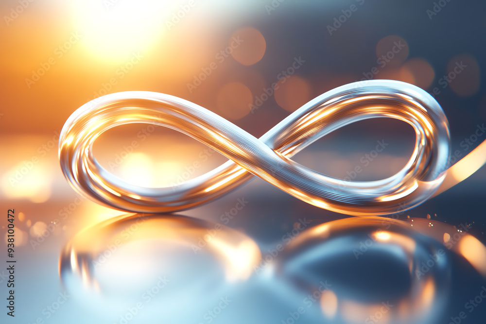 A close-up of a sleek infinity symbol reflecting light, representing eternity, endless possibilities, and limitless potential. A close-up of a sleek infinity symbol reflecting light, representing eternity, endless possibilities, and limitless potential.