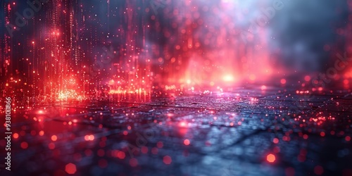 Abstract Red and Blue Light Bokeh Background