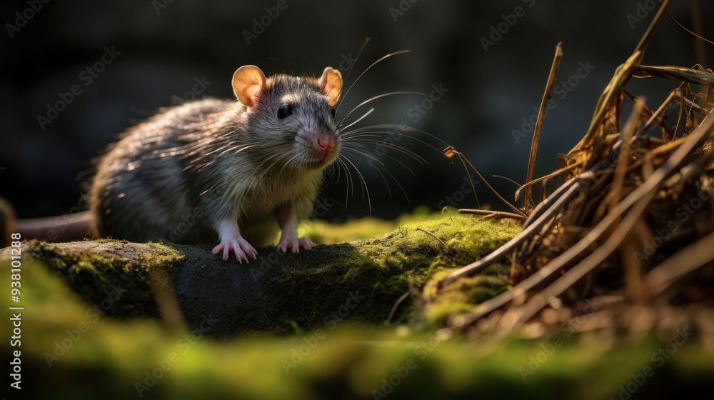 Obraz premium Curious Rat in Nature
