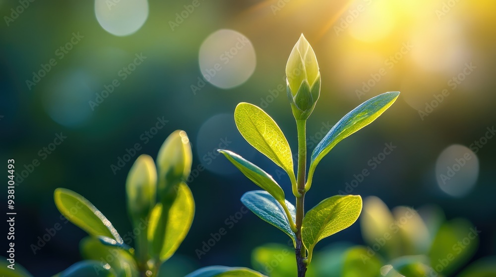Fresh green leaves unfolding in springtime Fresh green leaves unfolding in springtime