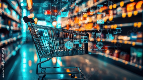 A machine learning model predicts customer behavior in e-commerce, optimizing sales strategies with data-driven insights and personalized recommendations. photo