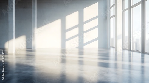 Wallpaper Mural Minimalist Studio with Floor-to-Ceiling Windows and Soft Morning Light Torontodigital.ca