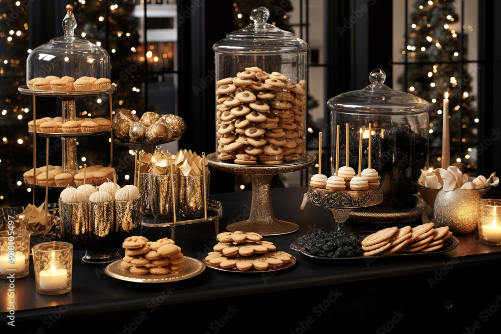 Elegant Christmas Dessert Table with Cookies and Cake Pops Elegant Christmas Dessert Table with Cookies and Cake Pops