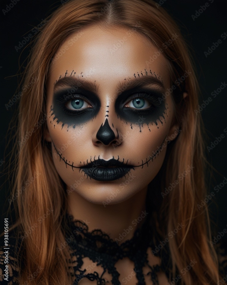 portrait of a woman with makeup
black for halloween portrait of a woman with makeup
black for halloween