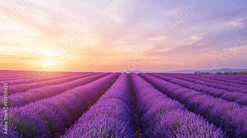 Lavender Field at Sunset