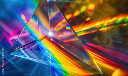 colorful prism light refraction on a dark background for scientific visuals