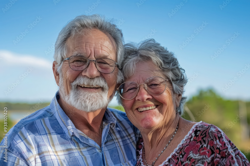 happy elderly couple sharing a moment in a natural setting happy elderly couple sharing a moment in a natural setting