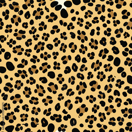 Cheetah skin seamless pattern vector design, animal print background, wild cat fur texture, stylish abstract cheetah spots, repeating pattern for fabric, wallpaper, fashion design