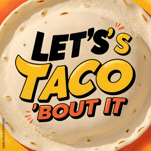 Let’s Taco ‘Bout It – Bold and Fun Typography T-Shirt Design.