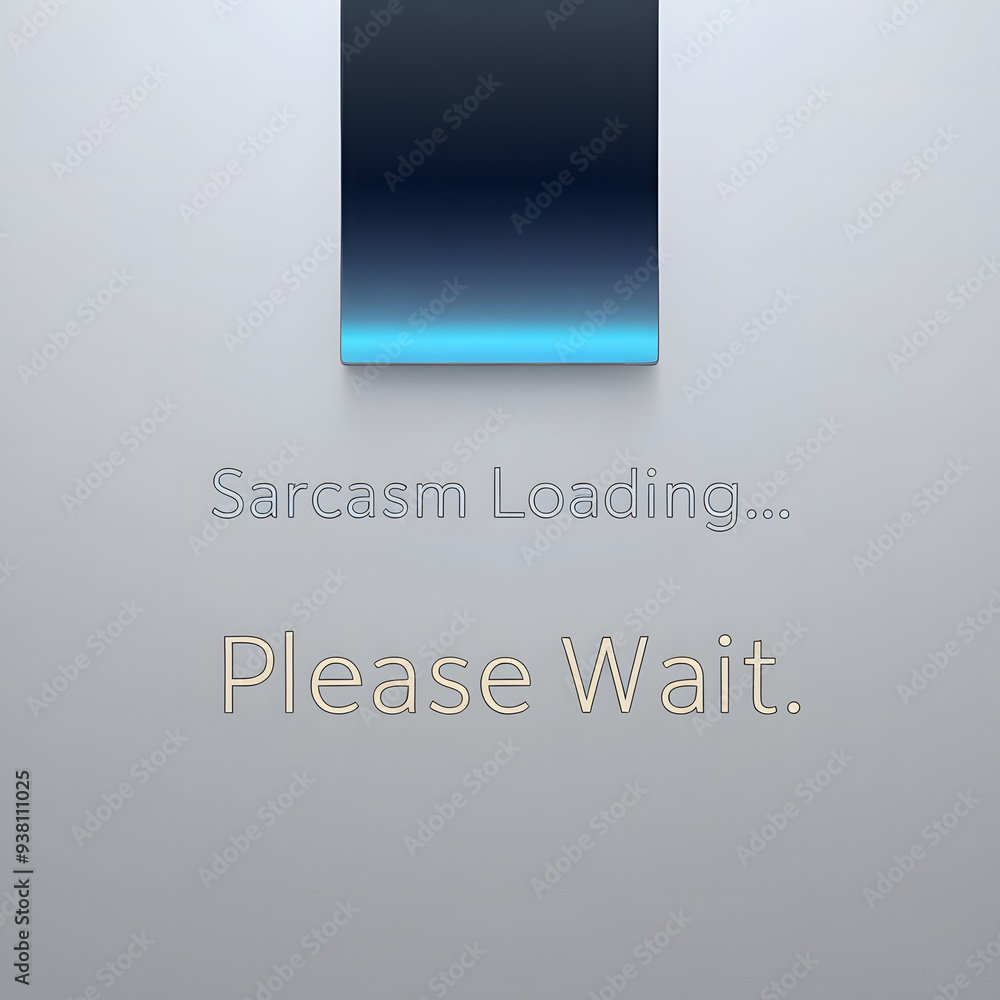 Obraz premium Sarcasm Loading... Please Wait – Minimal Loading Bar T-Shirt Design with Modern Font.