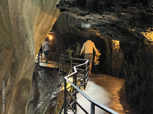 The Aare River Canyon or Aare Gorge in the Haslital Alpine Valley and in the Bernese Highlands - Meiringen, Switzerland (Aareschlucht im Haslital und im Berner Oberland - Schweiz) photo