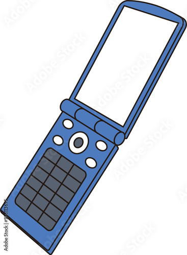 携帯電話_ブルー