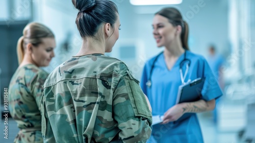 The Military and Nurse Conversation photo